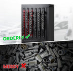 ALOANES 1/4-Inch Drive Magnetic Socket Organizer, Heavy Duty Aluminum Socket Rail Organizer, 360° Swivel Clips Socket Holder Kit for Tool Box, 1/4-Inch Socket Holder x 14 Clips (Black)