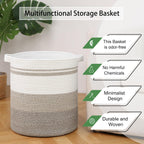 OIAHOMY 58L Laundry Baskets-Laundry Hamper, Storage Basket with Handles, Decorative Basket for Living room, Woven Storage Basket for Toys Bin, Pillows, Blankets, Clothes-18x16in-Gradient Brown