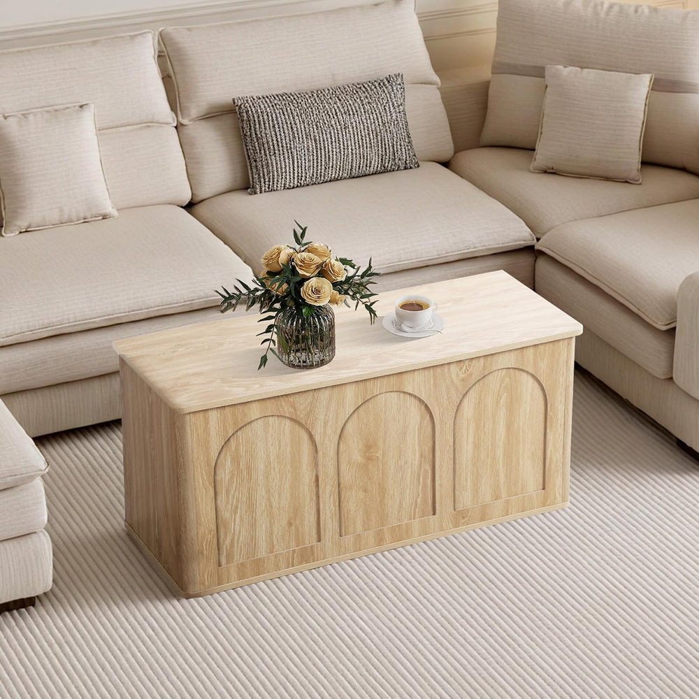 40''W 15''D Foot End of Bed Hidden Storage Bench with Lift To...