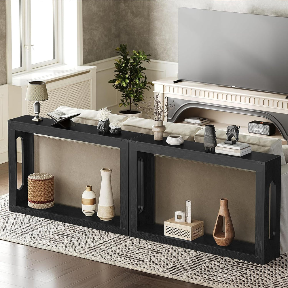 YATINEY Farmhouse Console Table, 47.2 Inches Wooden Sofa Table, Behind Couch ...