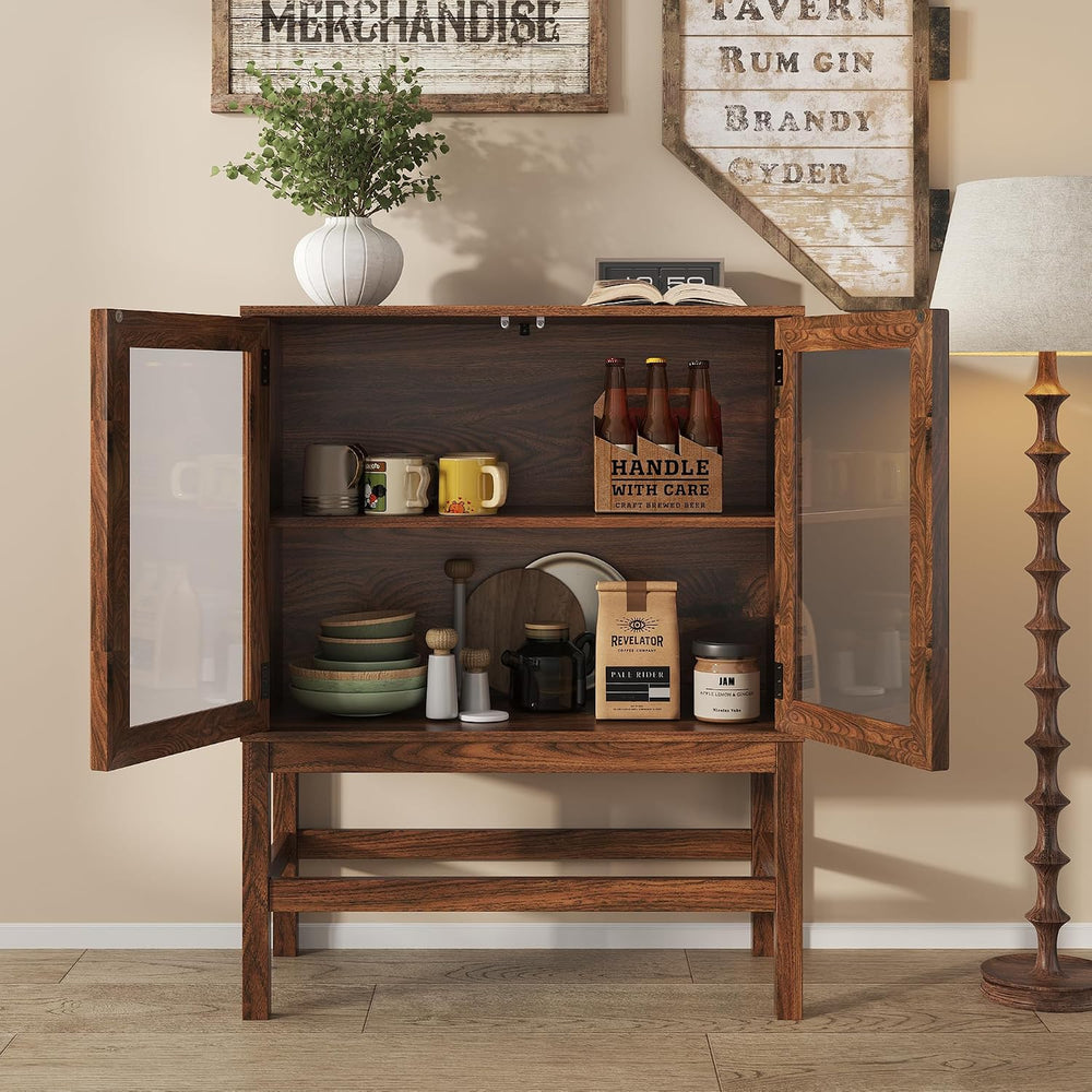 Sideboard Buffet Cabinet with Storage, Small Kitchen Coffee Wine Bar Cabinet ...