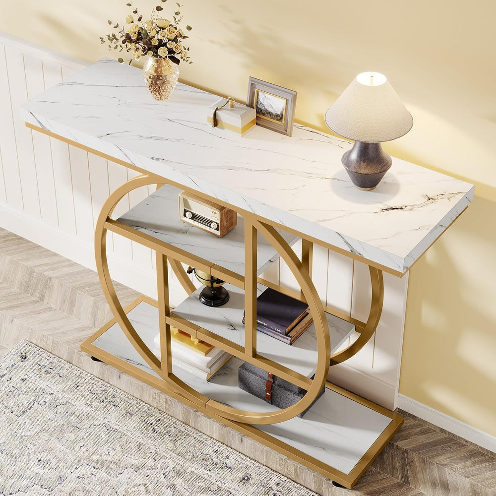 Tribesigns 41.3" Console Table, Industrial 4-Tier Sofa Entryway Table wi...