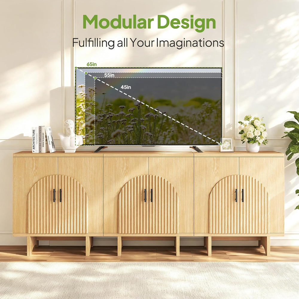 Welzona Sideboard Buffet Cabinet With Storage, Accent Cabinet, Natural
