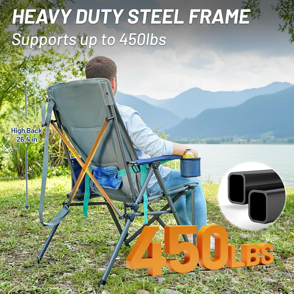 Timber Ridge Oversized Camping Chair with Lumbar Support, Portable Folding Ch...
