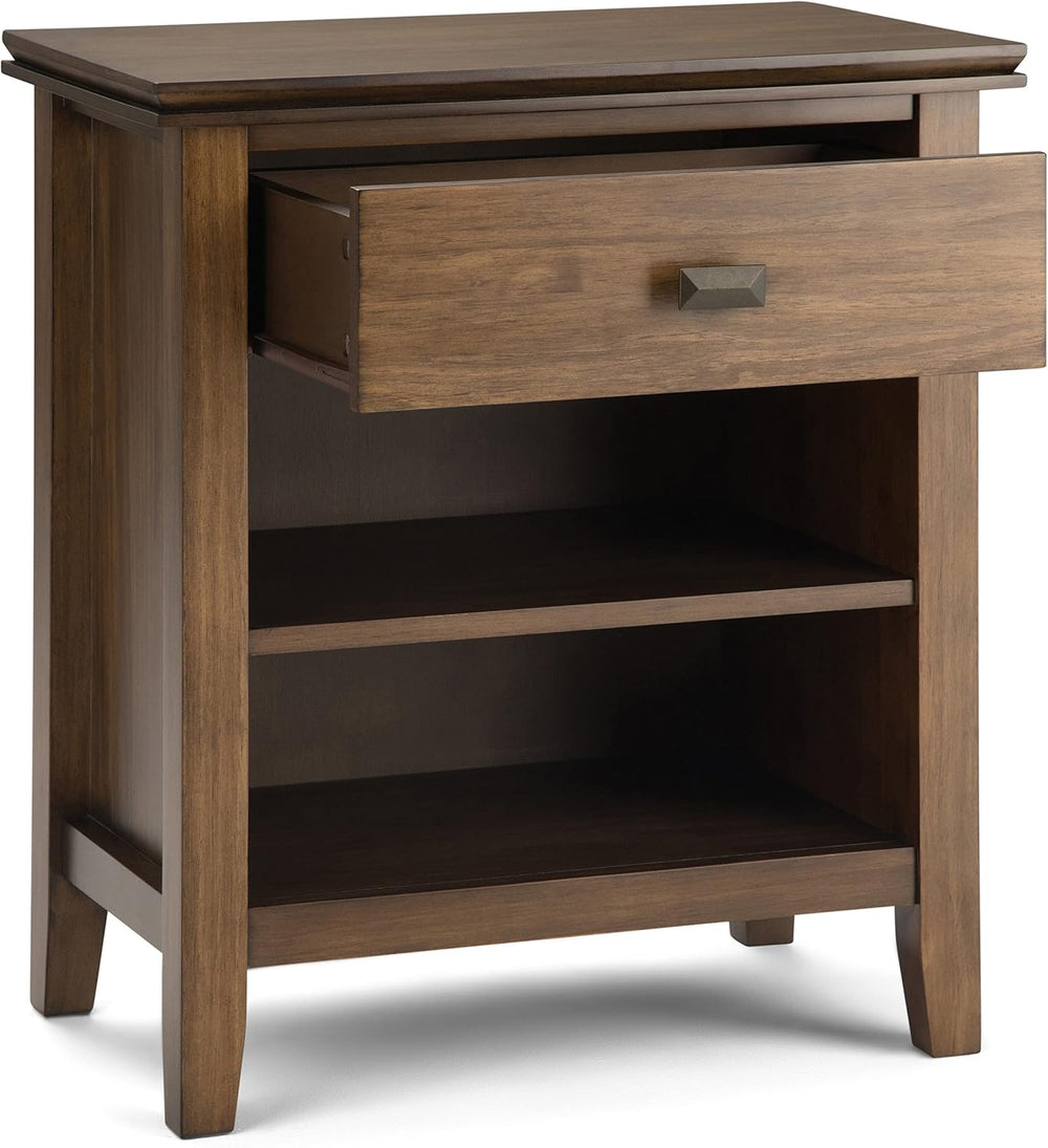 SIMPLIHOME Artisan Solid Wood 24 inch Wide Transitional-Style Bedside Nightst...