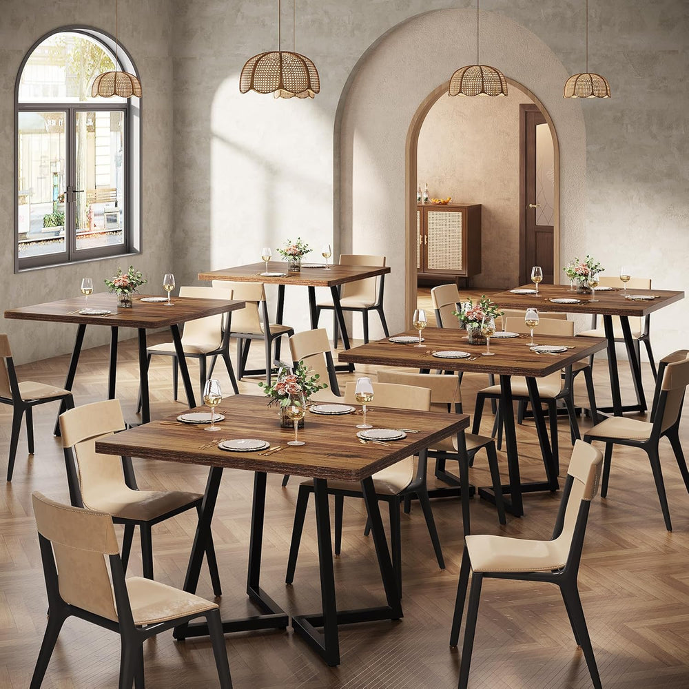 Tribesigns Square Commercial Dining Table Set of 6, 31.5" Heavy Duty Din...