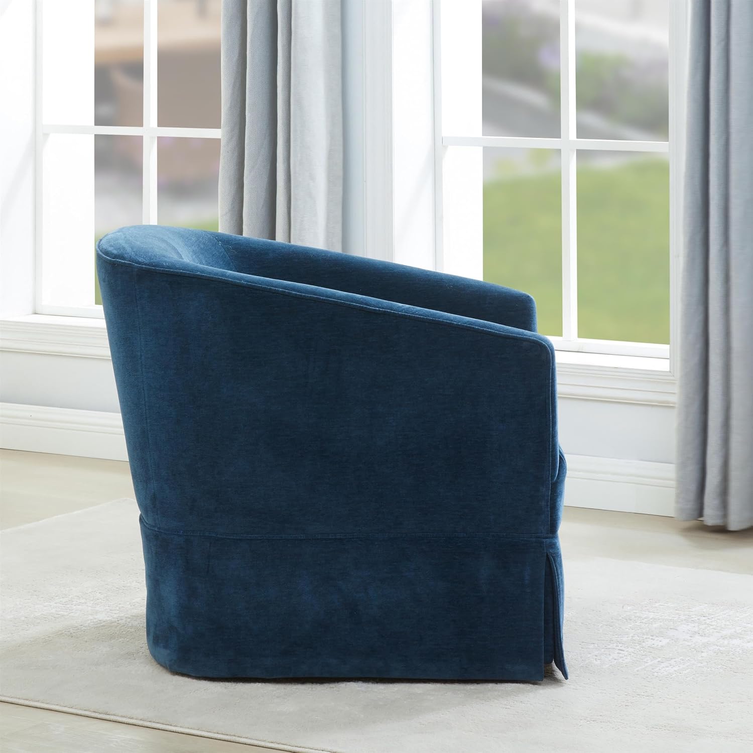 Elm Skirted Swivel Chair (Baltic Blue)