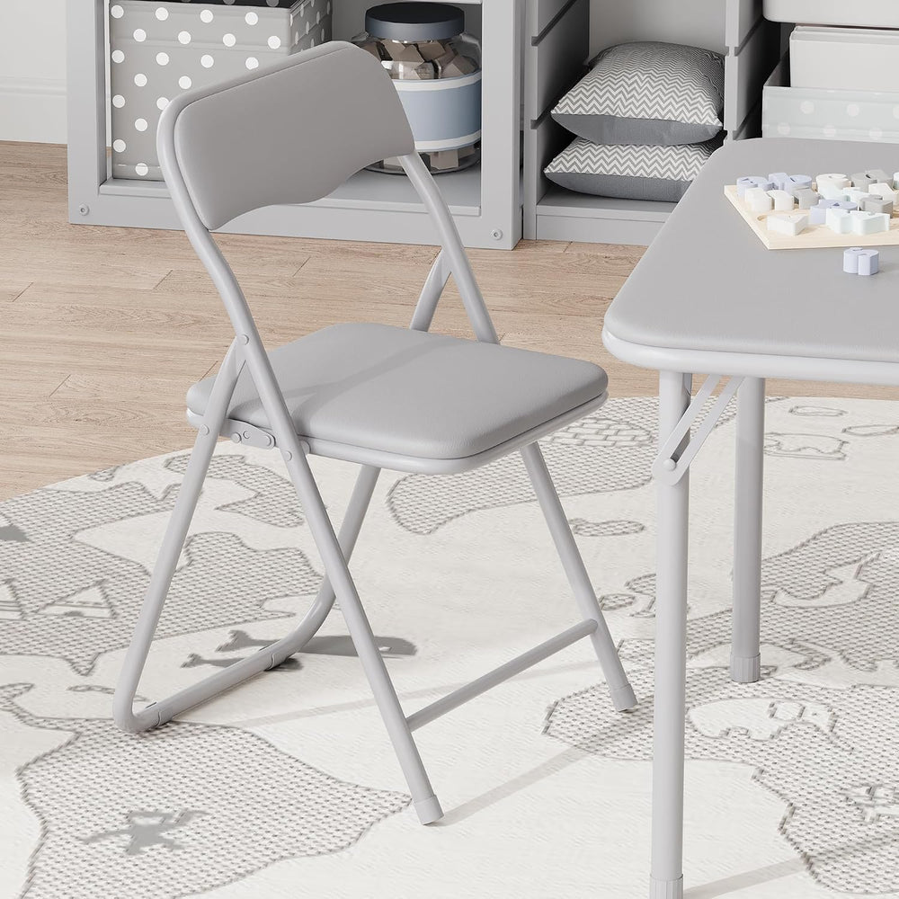 IDEALHOUSE Boys and Girls Folding Table and Chairs Set of 3, Portable Table a...