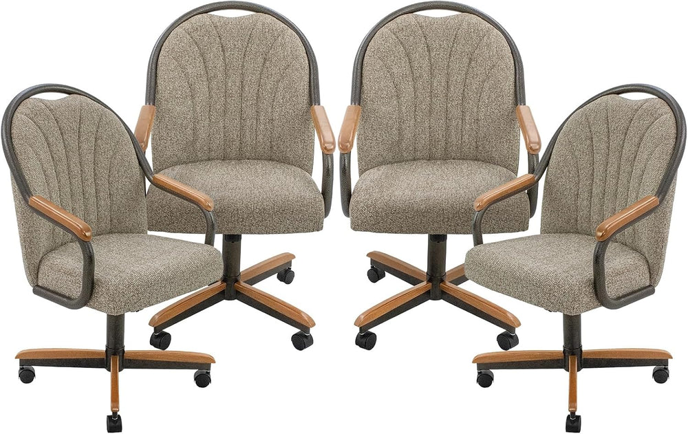 Chromcraft D7775 4pc Swivel Tilt Kitchen Dining Chair - Bronze-Chestnut | Pre...
