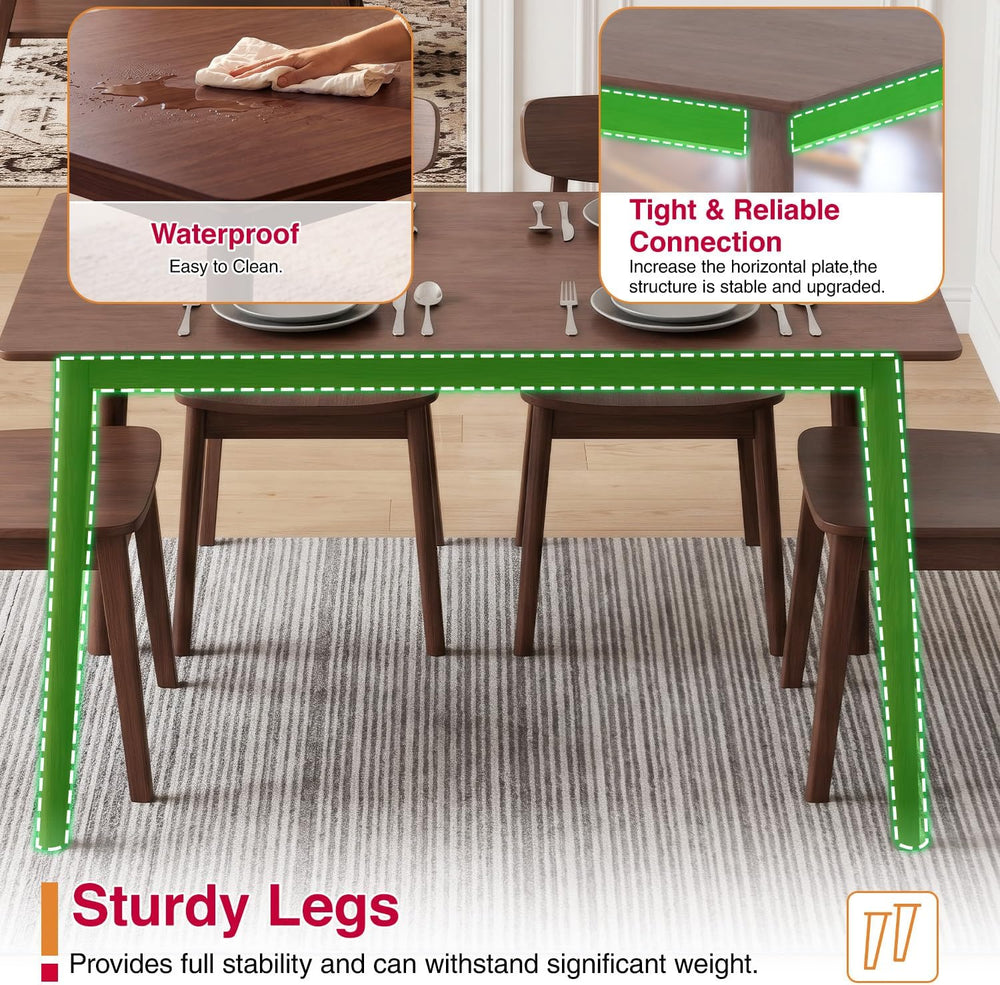 FDW 47 Inches Dining Table, Dining Room for 4 People, Small Rectangular Table...