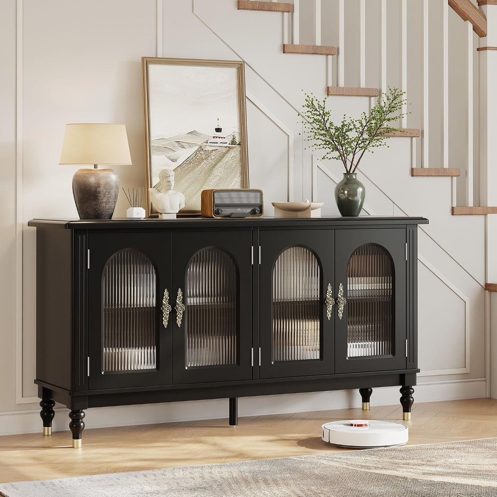 iPormis Fluted Arched Buffet Cabinet with Storage, 59" Modern Sideboard ...