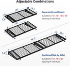 FLEXIMOUNTS 2 Pack 2x4ft Garage Storage 24x48 inch Heavy Duty Bike Wall Shelving Rack, 440lbs Total Weight Capacity, Black, Pro Series
