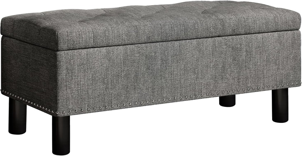 Furniliving 42" Ottoman with Storage, End of Bed Bench with Button-Tufte...