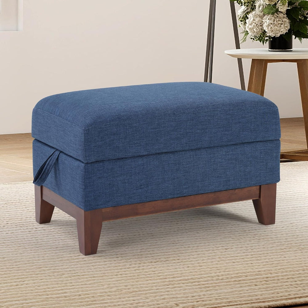 HAOMARKETS Storage Ottoman with Flip-Top Table, Upholstered Soft Fabric Footr...