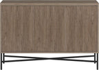 Henn&Hart 48" Wide Rectangular Buffet Table in Weathered Gray, for Home, Living Room, Bedroom, Entertainment Room, Office