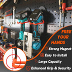 ULIBERMAGNET New Updated Strong Magnetic Hooks,2 Pack Heavy Duty Large Magnetic Hooks for Extension Cord, Cable, Hose, Power Cord,Rope,Drill,Jig Saw,Circular Saw,Garden Lawn Tools (Orange/3.46inch)