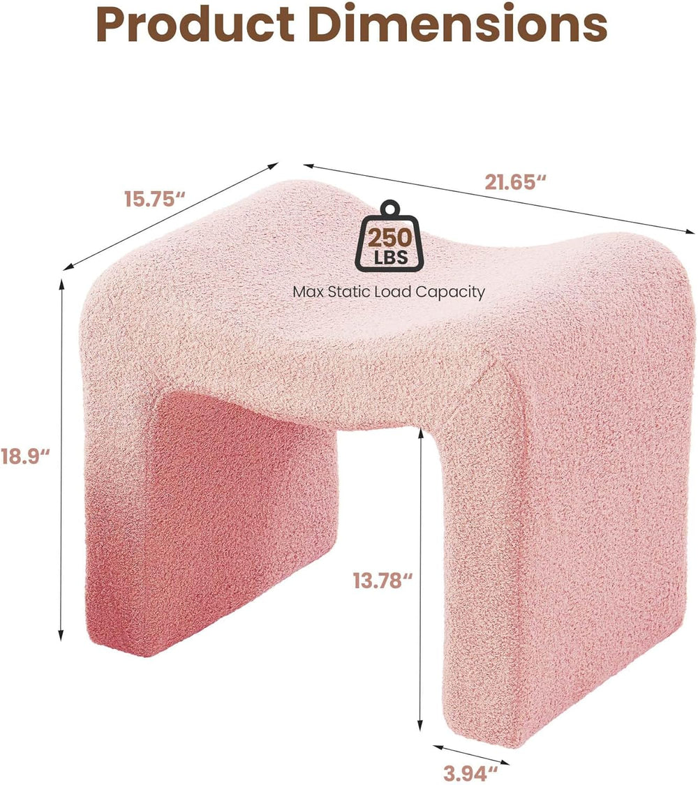 Vanity Stool Foot Rest Small Footstool Ottoman Chair Seating Backless Modern ...