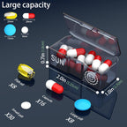 Pill Organizer 2 Times a Day, Am Pm Twice Daily Pill Case, Detachable Large Travel Pill Box 7 Day, Weekly Pill Container for Vitamin Medicine Supplement Fish Oil (Black)