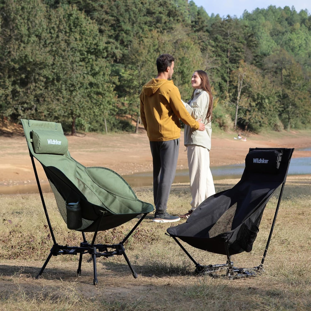 Wildhiker Compact High Back Camping Chair - Foldable with Dual Sitting Modes,...