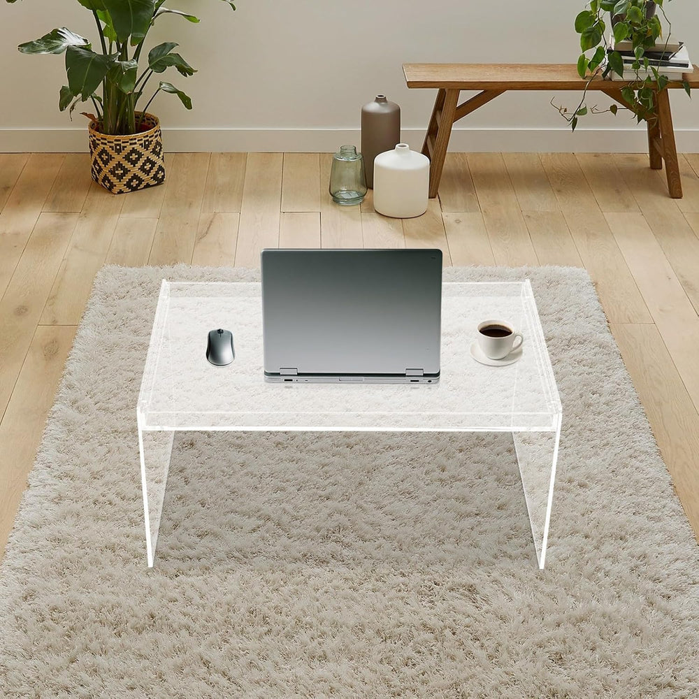 Modern Acrylic Table Clear, Rectangle Acrylic Side Table Furniture, Modern Te...