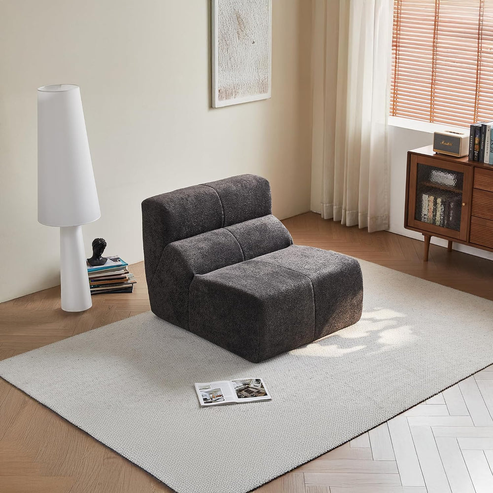 Fireside Chair, Modern Comfy Raindrop Velvet Fabric Bean Bag Chairs, Upholste...