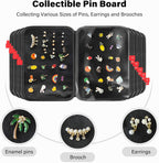 Enamel Pin Display Bag EVA Hard Shell Pin Trading Book, 18 Page Collectible Pin Board, Pin Display Case for Collectors, Suitable for Storing Enamel Pins, Sports Pins, Earrings and Brooches