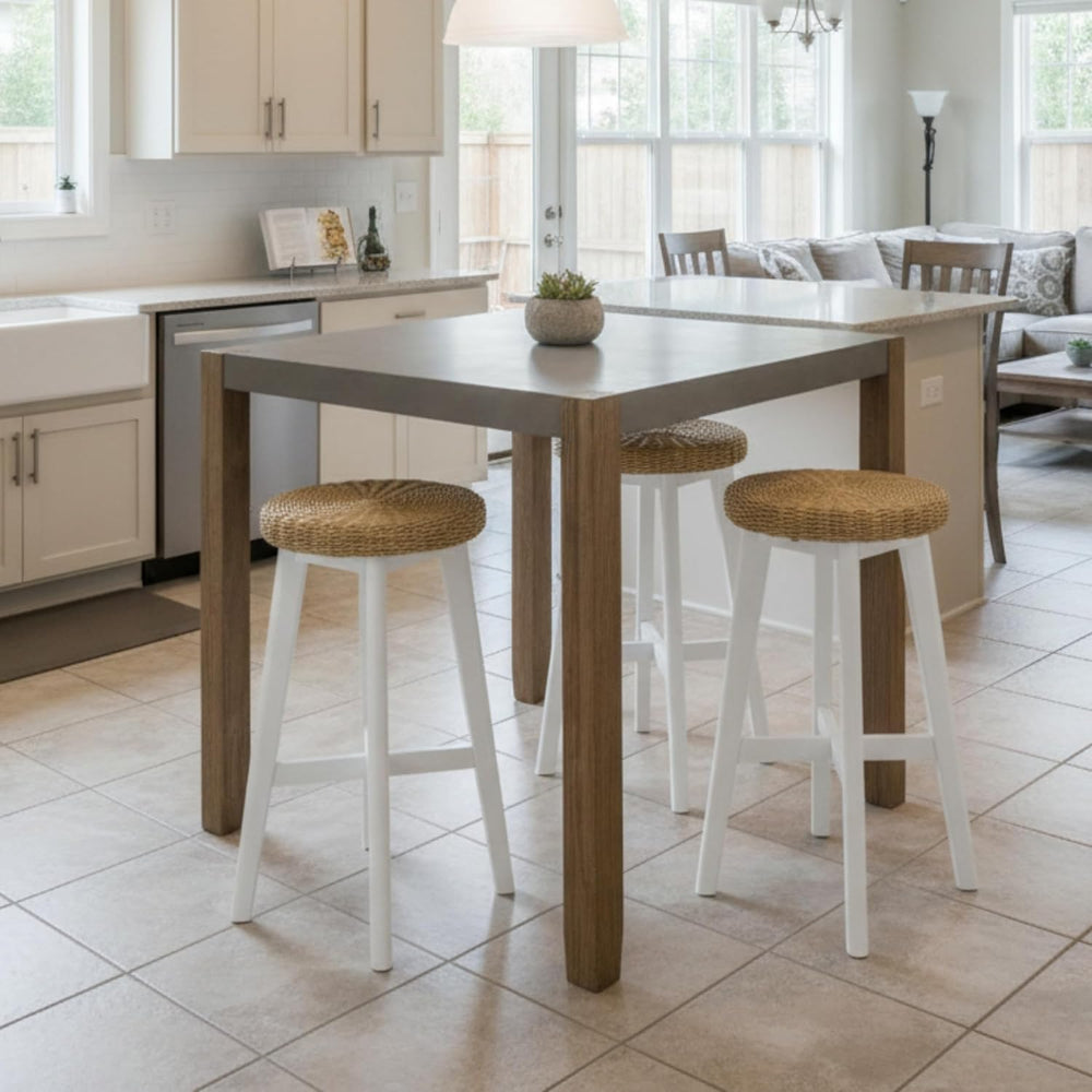 Alaterre Furniture Newport Dining Table for 4 – Rustic Industrial 42” x 36” K...