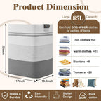 Laundry Hamper, 85L Tall Laundry Basket with Leather Handles, Rectangle Large Clothes Hamper for Organizing, Cotton Woven Laundry Baskets Storage Hampers for Bedroom, Nursery, Living Room