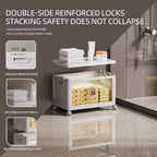 68 QT / 17 Gal White Storage Bins with 1 Lid - Collapsible Stackable Cabinet Organizer w/Wheels & Magnetic Doors, Plastic Storage Box for Office Closet Organization