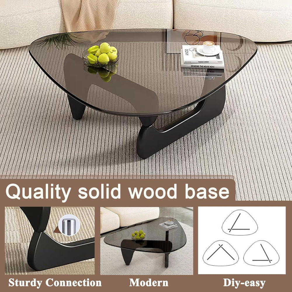 Modern Glass Coffee Table, Mid Century Coffee Table, Small Coffee Table for L...