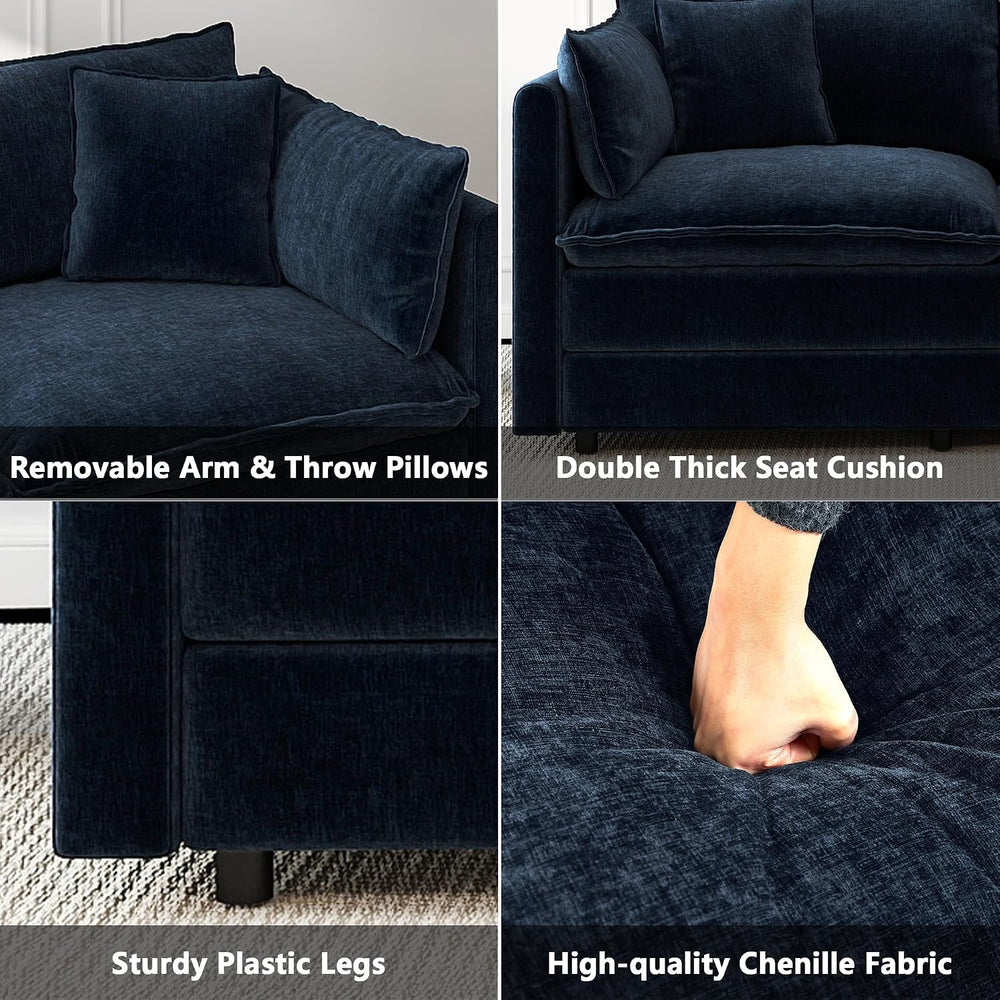 Aoowow Modular Sectional Sofa Modern Convertible Loveseat Couch,77.16 Inch De...
