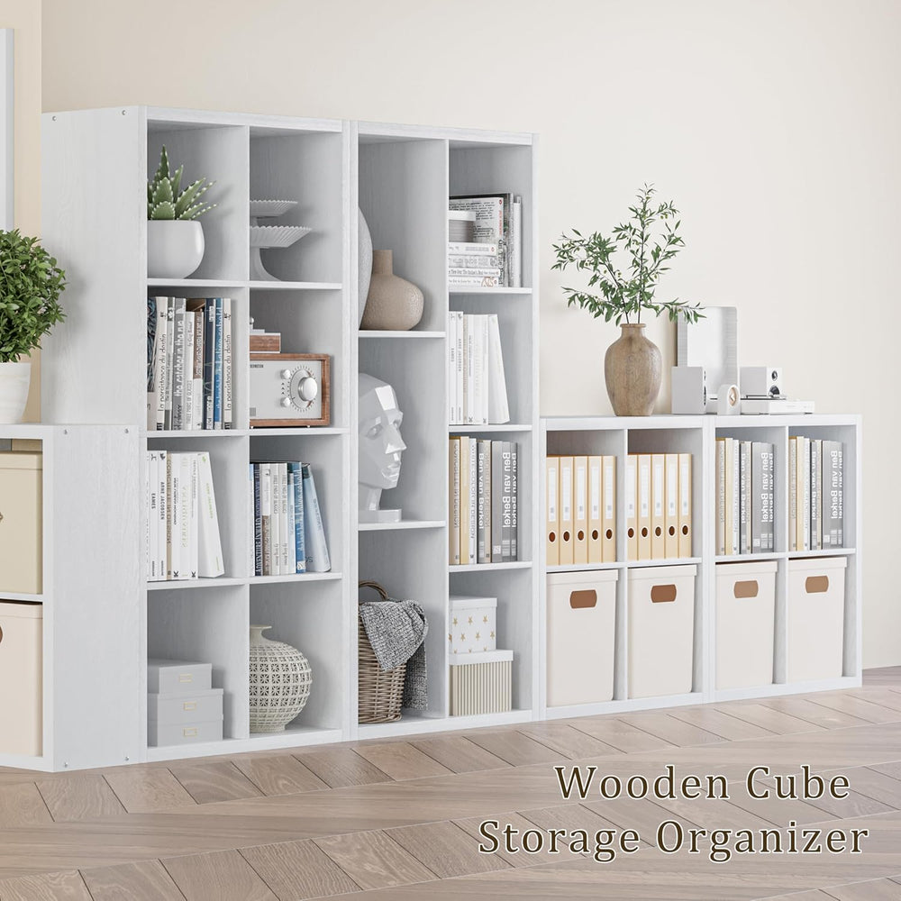 Cube Storage Organizer Bookcase, Decorative 11 inch Open Back Cubical Shelf w...