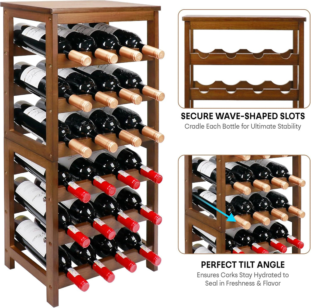 Wine Rack Freestanding Floor, 6-Tier Display Wine Storage Shelf | Holds 24 Bo...