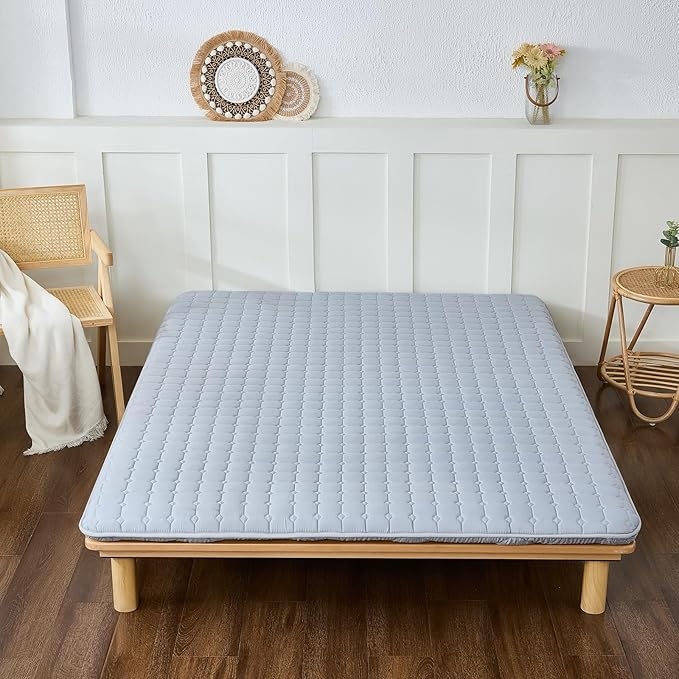 Japanese Floor Mattress Queen, Anti-Slip Japanese Futon Foldable Tatami Mat f...