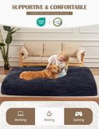 Bean Bag Chairs for Adults Teens Convertible Chair Mattress, Bean Bags Chair with Removable Plush Cover, Sleeper Chair that Turns into Mattress, Full, Dark Grey