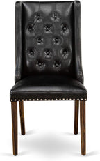 East West Furniture X777FO749-5 5 Piece Dining Set Includes a Rectangle Dining Room Table with X-Legs and 4 Black Faux Leather Upholstered Parson Chairs, 40x72 Inch, Multi-Color