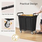 Laundry Hamper with Wheels, 250L Rolling Medium Laundry Basket for Clothes Storage, Heavy Duty Rolling Laundry Cart with Handle, Steel Frame, Waterproof Liner, 66 Gallons