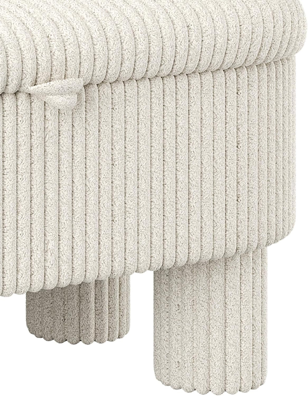Merax Modern Storage Ottoman, Corduroy Upholstered Bench with Cylinder Legs, ...