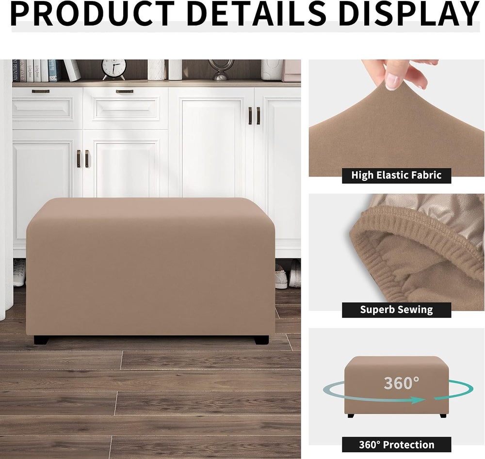Easy-Going Waterproof Stretch X-Large Rectangle Ottoman Cover Footstool