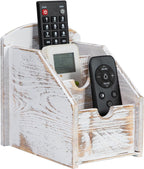 VERGOODR 3 Slot Rustic Wooden Remote Control Frame Media Organizer, Office Supply Storage Rack,Pen storage box