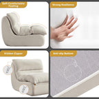 Dineli Bean Bag Chairs for Adults, Beanbag Chair Lounge Sofa Comfy Reading Chair for Bedroom & Living Room, Memory Foam Lazy Floor Couch, White