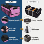 Deosk Car Trunk Organizer for SUV, Car Organizers and Storage with 6 Pocket, Car Accessories for Women/Men 50L Waterproof Polyester Trunk Organizer(Medium,Pink)