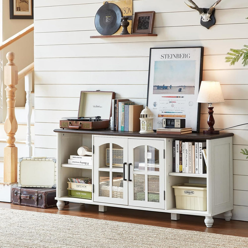 RWYHG Farmhouse TV Stand for 60 in TV, Entertainment Center for Living Room |...