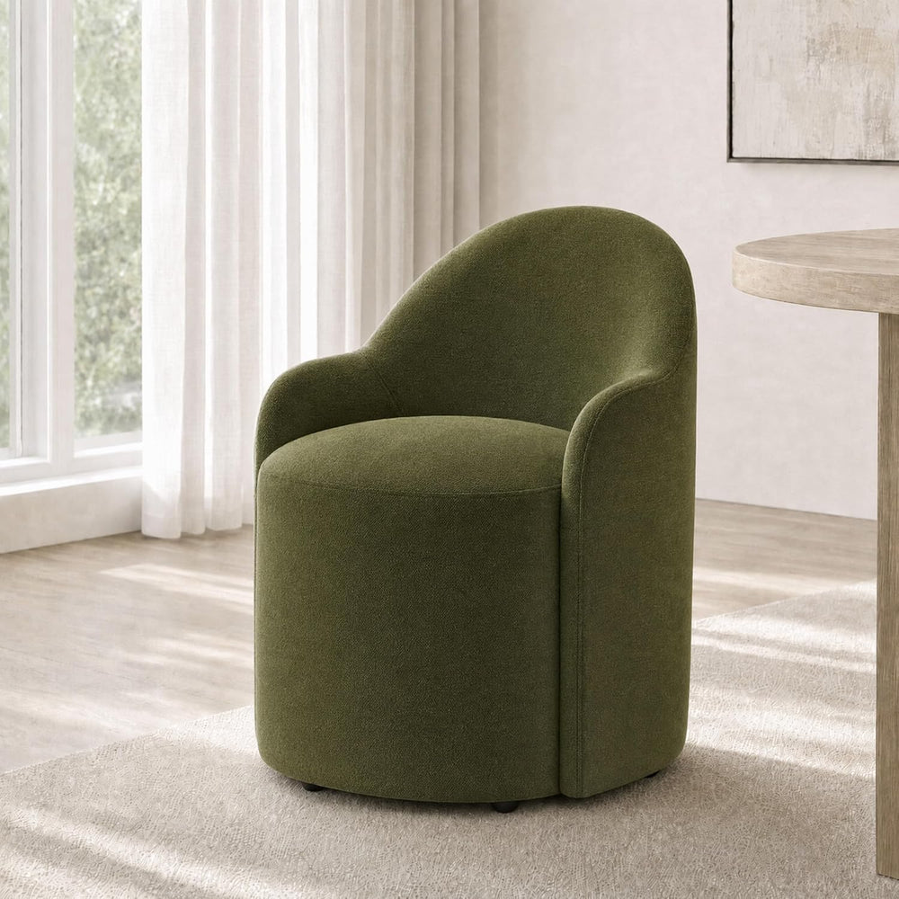 KISLOT Upholstered Dining Chairs Set of 4 with Caster, Pre-Assembled, Green |...