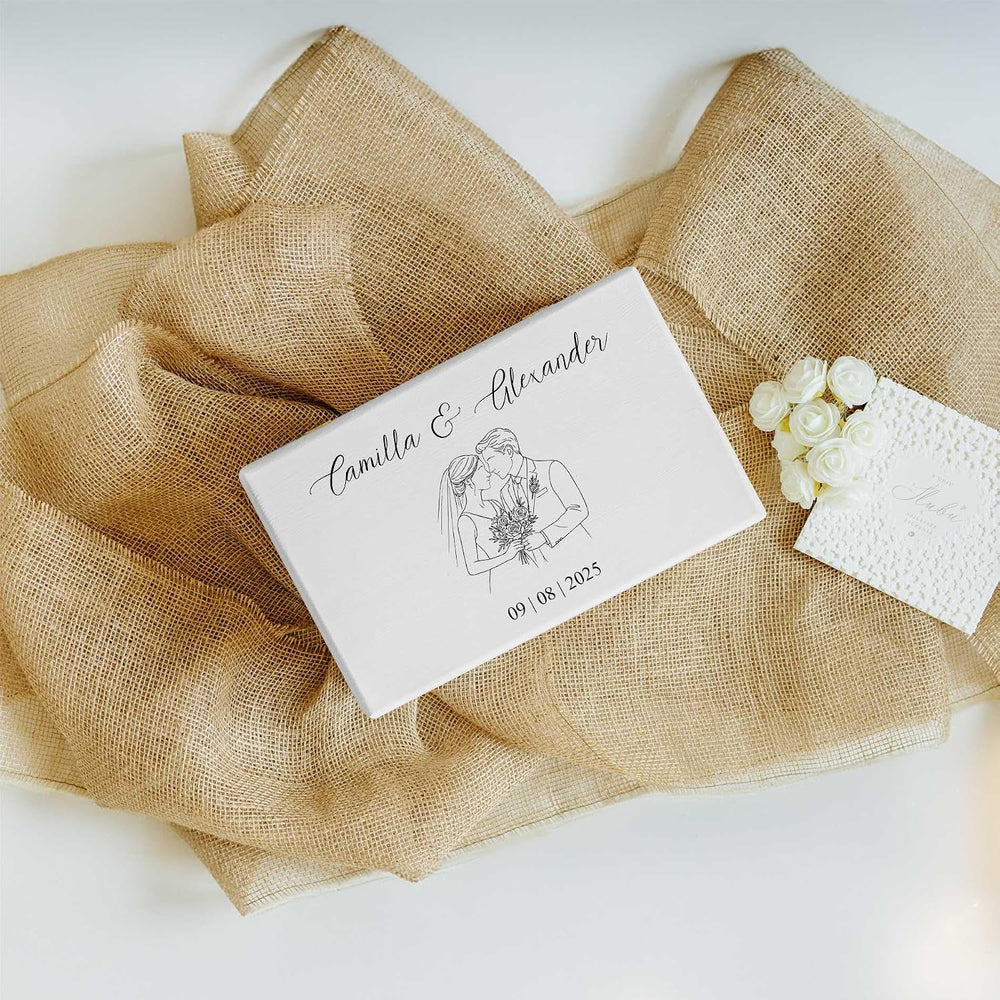 Creative Deco Personalized White Wooden Storage Box Wedding Box | 11.8x7.87x5...