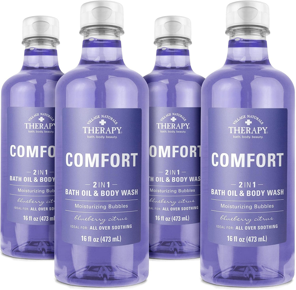 Village Naturals Therapy, Comfort 2-in-1 Foaming Bath Oil & Body Wash, 16...