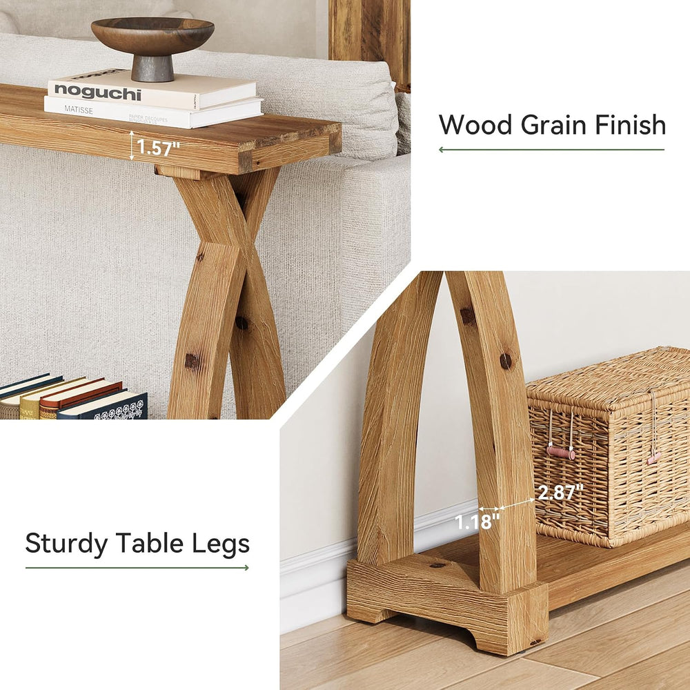 Wood Console Table for Entryway, 63" Entryway Table with Storage | Farmh...