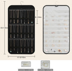 Hanging Jewelry Organizer Storage, 40 Pockets 36 Hooks Necklace Earring Bracelet Ring Organizer, Double - Sided Design, Black and White