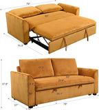 Queen Size Convertible Loveseat Sofabed 3 in 1 Convertible Sleeper Sofa Bed with Pull Out Couch Bed and Reclining Backrest, Oversized Corduroy Upholstered Sofa&Couch for Living Room Home Apartment RV
