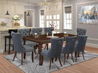 East West Furniture DODA9-MAH-13 9 Piece Dining Set Includes a Rectangle Solid Wood Table with Butterfly Leaf and 8 Polyester Fabric Upholstered Chairs, 42x78 Inch, Mahogany